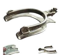 Rare Vintage Western Spur - Clip de plata de ley con grabado personalizado, accesorio de jinete de caballo para hombres, marido, padre, Silver, Talla única, Retro