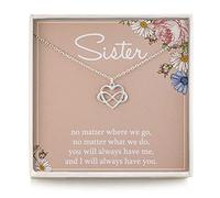 RareLove Sister Gifts from Sisters - Collar de plata de ley 925 con colgante de corazón de infinito, para mujer, regalo de cumpleaños para hermanas