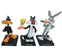 RARO Lote de 3 figuras de la colección de metal 3D Looney - Bugs Bunny Daffy Duck Silvestro y Titti - Multicolor - 5 cm / 9 cm