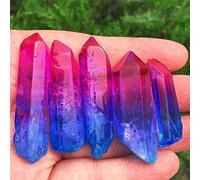 Raros y hermosos siete colores de llamas halo de cuarzo de cristal del racimo de cristal de la piña de cúmulo de piña de cristal-140g_PC 1