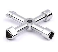 RAROUYI Clave Multifuncional De 4 Vías llave Para Apertura Del Armario De La Caja Del Medidor De Agua Eléctrica Del Gabinete (Plata)