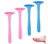 Rasador de pie de 4 piezas para la piel muerta, raspador de callos de plástico portátil con manija cómoda, herramienta de cuidado de la piel lavable extraíble.