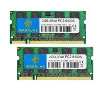 Rasalas DDR2 PC2-6400 DDR2 800 Sodimm DDR2 4GB Kit (2x2GB) PC2 6400S 2RX8 1.8V CL6 RAM Memory Modules for Laptop Computer