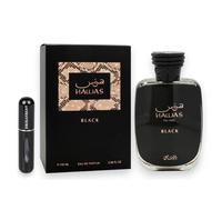 Rasasi Hawas Black Eau de Parfum Hombre 100ml + Atomizador Recargable 5ml Drikanbest de Regalo - Perfume Árabe Intenso y Duradero