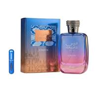 Rasasi Hawas London Eau de Parfum 100ml, Perfume Árabe Unisex de Larga Duración, Incluye Atomizador Recargable, Fragancia Oriental con Notas de Azafrán, Incienso, Pera y Maderas Rubias (Hawas London)