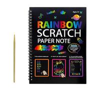 Rasca y - Papelería con pigmentos de neón, cuaderno de ejercicios con paletas ocultas, paquete de grabado artístico, diario de sombreado brillante | Juguete pe