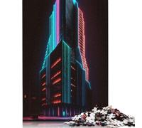 Rascacielos de Neón V1: Rompecabezas desafiante y Estimulante, 100% cartón Reciclado, Ideal para Adultos y niños, 1000 Piezas (26 x 38 cm)