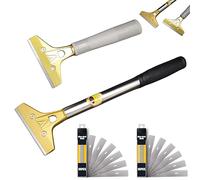 Rascador, 2 unidades de quitapapeles pintados Set con 20 cuchillas de repuesto, raspador de ventanas, raspador de pintura con mango de goma, raspador de cristal profesional para eliminar pegamento,