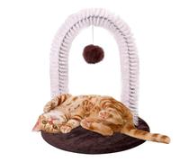 Rascador Autónomo Para Gatos - Masajeador Y Cepillo Para Aseo Felino,Poste Quitapelos Con Rascador Y Bola Interactiva Para Hogar