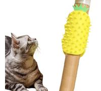 Rascador de aseo para gatos, masajeador facial de gato con diseño de piña | cepillo para rascar mejillas de gato montado en la pared, herramienta interactiva de aseo para gatos, peluquero de esquina