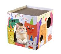 Rascador de cartón extragrueso para gatos, almohadilla rascadora desmontable y diseño de doble capa para múltiples gatos/conejos (A)