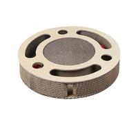 Rascador de cartón para gatos, almohadilla ovalada para gatos de interior, rascador compacto de cartón para gatos con bolas pequeñas, rascador redondo para gatos para protectores de muebles de