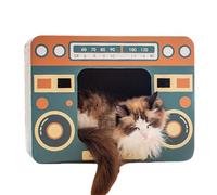 Rascador De Cartón para Gatos - Casa para Gatos De Cartón Corrugado,Juguete Retro con Forma De Radio Horno | para Apartamento Refugio Mascota Gatito Razas Pequeñas Y