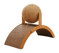 Rascador de cartón para gatos, juguete interactivo de sisal con marco de madera para apartamentos interiores, sala de estar, hogar, diseño de rueda de la fortuna para amantes de los gatos e interiores