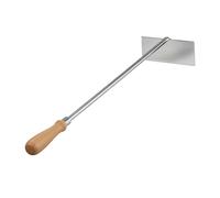 Rascador de Cenizas Relaxdays, Acero Inoxidable, Mango de Madera, 58,5 cm, Pala para chimeneas, Gancho para Cenizas.