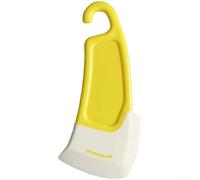 Rascador de cocina de silicona suave para ollas, sartenes, estufas, eliminación de grasa, herramienta de limpieza resistente al calor con mango ancho y gancho para colgar, color amarillo limón