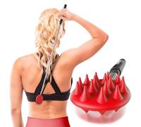 Rascador de espalda extensible de cactus, plástico ABS, alivia la picazón en la espalda, cuello, cabeza, barba y cuerpo, 16 picos por lado, rascador de espalda compacto de 8.5 pulgadas extensible a 24.5 pulgadas (rojo)