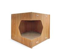 Record Rascador para Gatos Loft - Estructura de Madera y cartón con Hierba gatera - Forma cúbica con Entrada en ángulo - Dimensiones 40 x 40 x 35 h - Cómoda Cama para Gatos