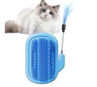 Rascador de esquina para gatos de pared, peine de masaje de esquina, cepillo de peine, protector de muebles para perros de conejo, sofá, mesa de hogar, estructura de apoyo instinto: combina un cepillo