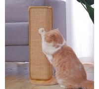 Rascador de esquina para gatos, rascador de cartón para gatos, almohadilla para arañazos de 52 cm, para protector de sofá esquinero, muebles resistentes, poste rascador de sisal con base de madera