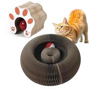 Rascador de Garras for Gatos, rascador mágico con Bolas y cascabeles, Juguete Plegable, Tablero de Juego Interactivo for Interiores, Ideal for Gatos de Interior(A)