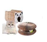 Rascador de Garras for Gatos, rascador mágico con Bolas y cascabeles, Juguete Plegable, Tablero de Juego Interactivo for Interiores, Ideal for Gatos de Interior(C)