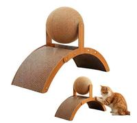 Rascador de gato con bola oscilante, almohadilla giratoria 2 en 1, juguete interactivo para gatos de interior, gatitos pequeños, protector de muebles de 13.78 pulgadas