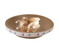 Rascador de gato ondulado ovalado, cama con forma de cuenco para molienda de garras, protección de muebles de cartón, juguete resistente para rascar y rascar, de salón suave para descansar | Scratch p