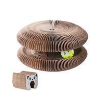 Rascador de gato para esquina - gato kratzbret | Órgano magnético plegable con campana | reciclables arañazos juguetes de ejercicios mentales y físicos interactivos para garras looping