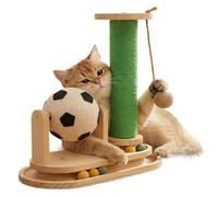 Rascador De Gatos Rascador Vertical Interactivo en Madera con Bola de Menta