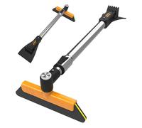 Rascador de hielo - Aleación de carbono EVA ABS | Cepillo de nieve | Escobilla de goma | Herramienta de descongelación de hielo telescópica ajustable giratoria de 360 grados para coche, SUV, camión