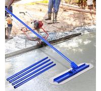 Rascador de hormigón Bull Float de 120 x 30 cm, de acero inoxidable - Mangos ajustables de 4 x 1,15 m, herramienta profesional para el acabado de cemento en pavimentos, suelos y losas - Kit completo c