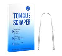 Rascador de lengua para adultos, limpieza de lengua de acero inoxidable | Herramienta de higiene bucal | Para hombres y mujeres, viajeros, bebedores de té, amantes del fitness, personas con mal