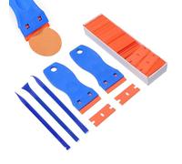 Rascador de limpieza con adhesivo, adhesivo de , mango ergonómico, accesorio de limpieza con rascador hexagonal de precisión para el cuidado de la cocina y pintura del coche