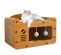 Rascador de madera para gatos, para gatos de interior, juguetes interactivos 2 en 1, rascador para gatos de interior, garra de molienda, almohadillas rascadoras para jugar