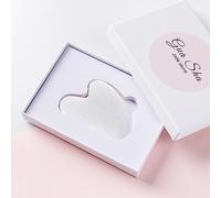 Rascador De Masaje Gua Sha Para Cara, Piedra De Gouache Natural, Herramientas De Masaje GuaSha, Herramienta De Masajeador De Jade Facial Corporal, 1 Juego,conjunto Blanco