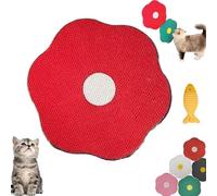 Rascador De Pared Cuddlemeow con DiseñO De Flores para Gatos, Autoadhesivo Y Colgante, para Interiores, con DiseñO Flores Colores, Apto para Todo Tipo Gatos Y Perros Interior (Red)