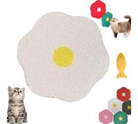 Rascador De Pared Cuddlemeow con DiseñO De Flores para Gatos, Autoadhesivo Y Colgante, para Interiores, con DiseñO Flores Colores, Apto para Todo Tipo Gatos Y Perros Interior (White)