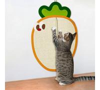 Rascador de pared para gatos, tablero de sisal en forma de zanahoria para gatos de interior, diseño divertido con función de protección contra arañazos, almohadilla para arañazos para proteger muebles