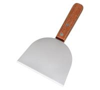 Rascador de plancha | Pala para freír de acero inoxidable, raspador de plancha con bordes biselados de alta resistencia con mango de madera para carne, pizza, picnic, hamburguesa
