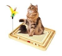 Rascador De Sisal para Gatos, Interactivo para Gatos Rascador Sisal con Pista Bolas - Tabla Arañadora Antiestrés para Gatitos - para Gatitos Interior Estimulación Mental Física