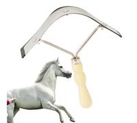 Rascador de soldadura para caballos, depiladora de pelo de caballo, rascador de soldadura con mango de madera para caballos, cepillo de limpieza de ganado, cepillo portátil para caballos y animales de