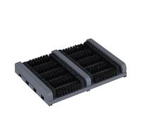 Rascador de Zapatos Relaxdays con cepillos, Base Antideslizante, Madera, Exterior, Cepillo para Calzado, Gris/Negro