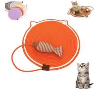Rascador Doble para Gatos, 16,5/19,6'' Redondo, con Juguete, Cuerda de algodón Natural, Resistente al Desgaste y Antideslizante, Apto para Todos los Gatos y Perros de Interior (a,50cm/19.6in)