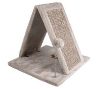Rascador Flamingo Greta Gris 40x40cm Con Juguete Para Gatos De Felpa Y Sisal