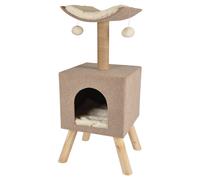 Rascador Flamingo Scandi Beige 43,5x34,5x82cm Con Escondite Y Juguete