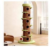 Rascador Gato con Múltiples Agujeros Plataforma de Varias Capas Gruesa Y Suave Cubierta Completa de Yute Bordes Elevados Mirador Árbol para Gatos con Base Estable Y Pelota H142/228cm (55,9/89,8")