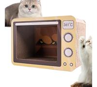 Rascador grande para gatos | Rascador grande con forma de horno de radio para mascotas, almohadilla de papel corrugado que protege muebles, reduce el aburrimiento, cama para gatitos de interior