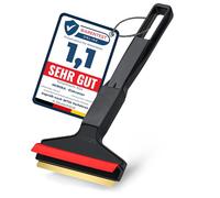 Rascador Hielo Coche - Murska - rápido, facil y eficaz - 21cm - Rasqueta Hielo Coche - Quita Hielo Parabrisas Coche - Premium HIPS y Hoja de latón - de Finlandia - L&P A053 Negro Rojo