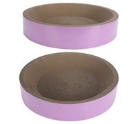 Rascador interactivo para gatos de cartón ondulado violeta de 45 x 45 x 9 cm